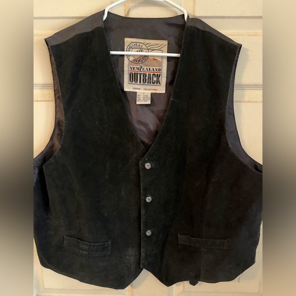 Men's Black Suede Vest